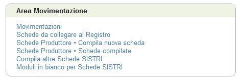 GESTIONE DEI RIFIUTI RESPINTI SCHEDA DI MOVIMENTAZIONE DEL PRODUTTORE PER RICONSEGNA DEL RIFIUTO Successivamente alla compilazione di una Nuova Registrazione Cronologica di CARICO, effettuata