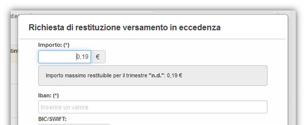 al Fondo; Rimborso bonifico: entrando nel dettaglio del singolo trimestre si accede ad una pagina