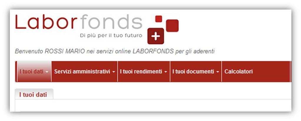 PER GLI ADERENTI I tuoi dati (home page) Dalla pagina I tuoi dati puoi: verificare se i dati