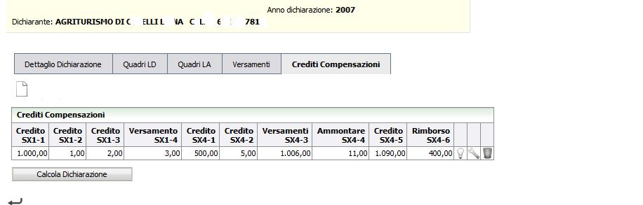 QUADRO CREDITI COMPENSAZIONI (QUADRO SX) Nella dichiarazione può essere inserita una sola riga di crediti compensazioni (il quadro SX e unico) anche in presenza di sostituti estinti.