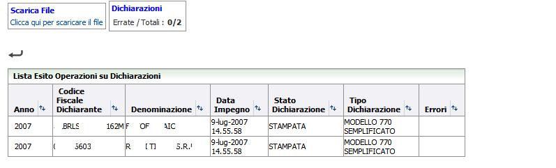 consente il recupero dei dati dell intermediario scelto e la conseguente valorizzazione nella stampa. Quadro Da stampare Data Impegno e possibile selezionare il quadro che si desidera stampare.