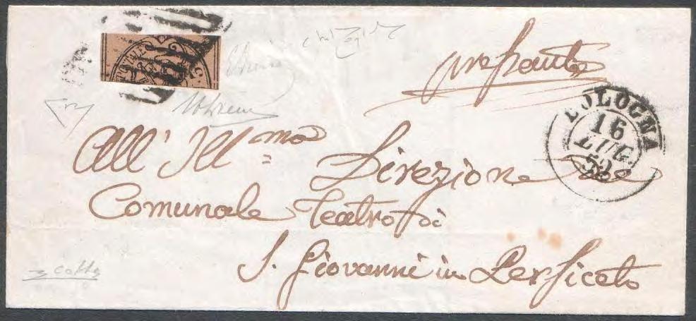 GOVERNO PROVVISORIO DELLE ROMAGNE Corrispondenza scambiata entro i territori liberati 1 Periodo: 12 giugno 31 agosto 1859 Un comunicato della Direzione delle