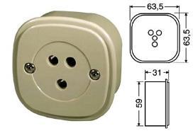 Cavi adatti: CP901400/901600 Pinze Crimpare:LU170610 GT143000 PRESA TRIPOLARE TELEFONICA Da esterno, completa di coperchio