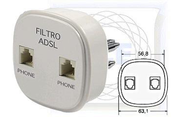 WIRE FILTRO ADSL Modem/Telefono Collegato sulla linea ADSL permette di usare il telefono e il modem ADSL contemporanemente rendendolo