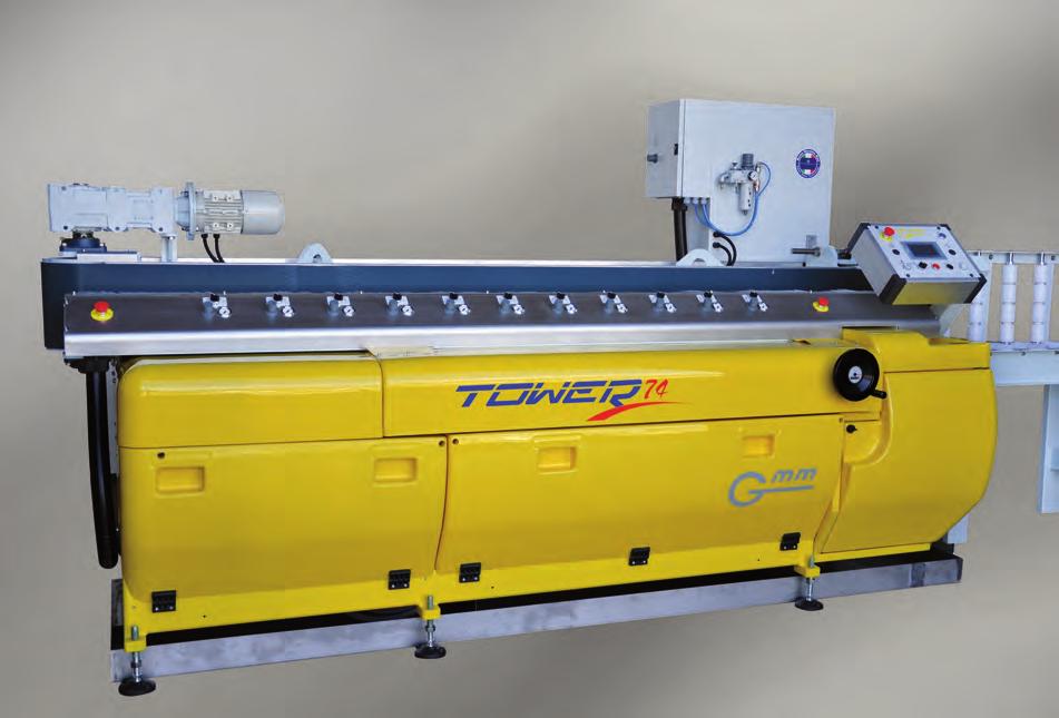 tower LUCIDACOSTEVERTICALE AUTOMATICA A NASTRO PER COSTA DRITTA. AUTOMATIC VERTICAL POLISHING MACHINE FOR STRAIGHT EDGES.