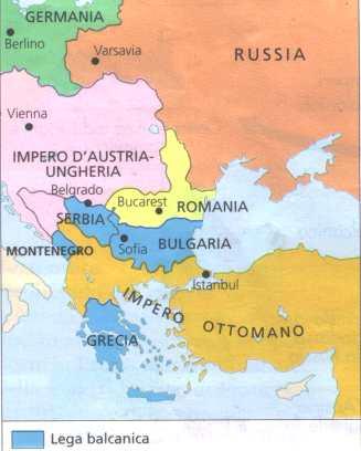 Le due guerre balcaniche Prima guerra balcanica (ottobre1912-maggio 1913) Nell ottobre del 1912, approfittando dello scontro italo-turco 7, la Serbia, la Bulgaria, la Grecia e il Montenegro (unite