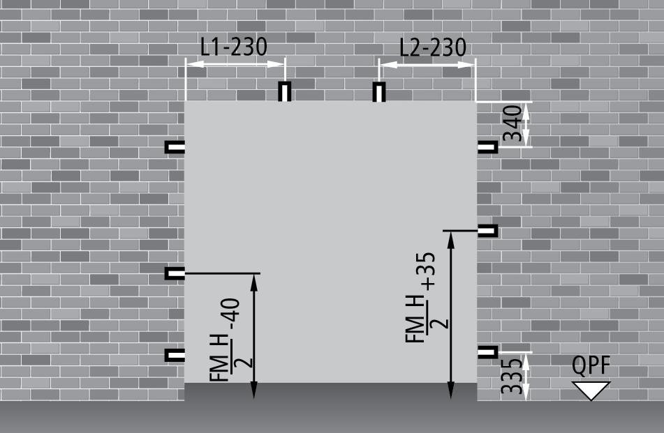 Utilizzando i tasselli tipo Würth art. 0910436112 o similari (fornitura a carico del cliente), il fissaggio avviene forando la guarnizione termoespandente.