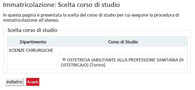 IMMATRICOLAZIONE CORSO DI STUDIO AD ACCESSO PROGRAMMATO