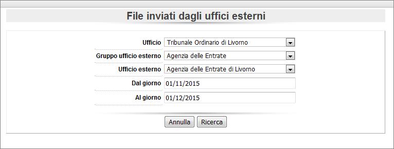 allegati da un gruppo di uffici esterni o da un determinato ufficio esterno facente parte di