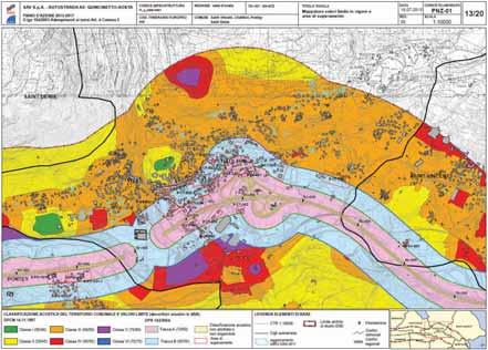 Sulla base dei valori numerici restituiti dalle simulazioni è stato possibile anche stimare i livelli di esposizione dei singoli edifici residenziali presenti ed eseguire una suddivisione per classi