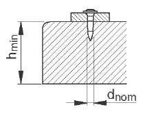 Requisiti applicativi Spessore del materiale base Calcestruzzo (per chiodi e prigionieri filettati) h min = 60mm d nom = 3,0mm Acciaio t II 4,0mm (per chiodi) t II 6,0mm (per prigionieri