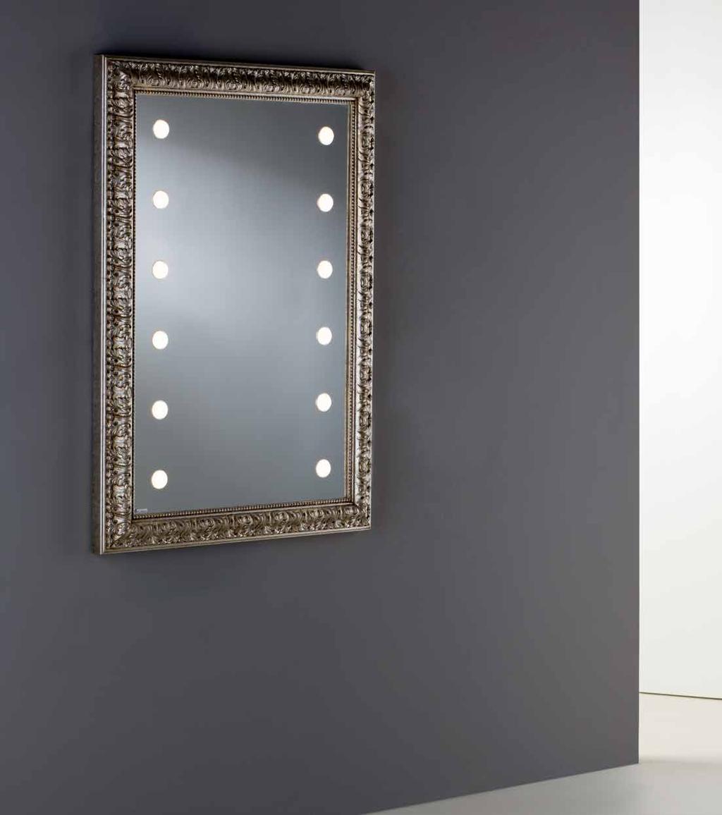 Unica Linea MF.legno Linea MF - Baroque* Design: Cantoni Specchio piano a parete ad illuminazione diffusa I-light regolabile in intensità.