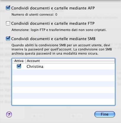 scrittura cliccare quindi su Opzioni ed attivare il flag Condividi documenti e cartelle mediante SMB Tutto qui, resta solo da andare sul computer client che dispone di Windows e connettere una unità