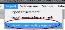 7. Report mensile dei pagamenti Nella sezione Report Report mensile dei pagamenti del menù orizzontale