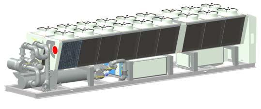 Soluzioni per i CHILLERS Tipologia Versione Sezione ventilante Progetto MERRIL LYNCH Condensazione aria con vite R134a FREE COOLING a bassissimi