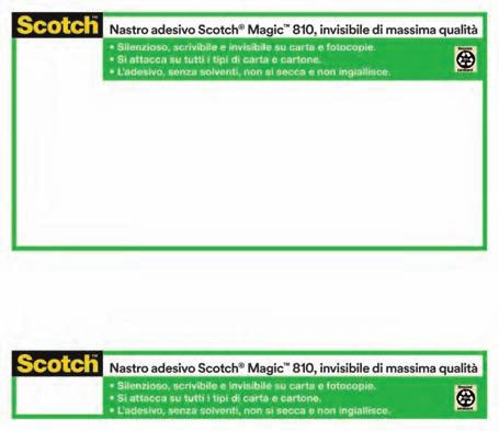 risparmio: 1 dispenser C38 realizzato in robusto materiale antiurto con base appesantita; dimensioni: cm 15,6 x 4,5 x 7,5 h, 4 nastri adesivi di Scotch Magic 810 permanente.