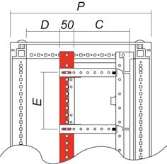 Modularità interna per armadi Pannello di tamponamento realizzato in lamiera d acciaio sp. 15/10 zincata sendzimir.