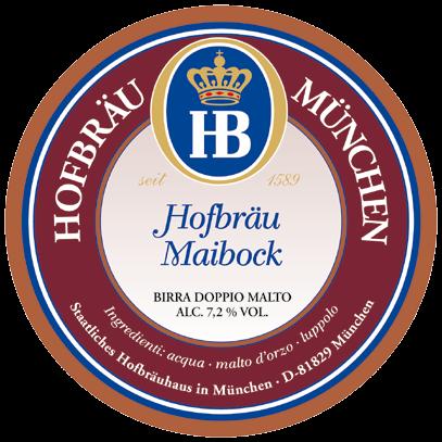 La HB Maibock, birra a bassa fermentazione, è di colore ambrato con schiuma cremosa e aroma barocco, di leggero malto tostato.