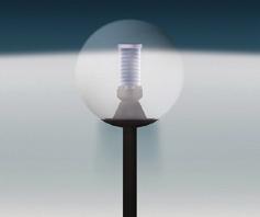 Il frangiluce, in policarbonato metallizzato, agisce come un riflettore, direzionando la luce verso il basso e riducendo l emissione verso l alto.