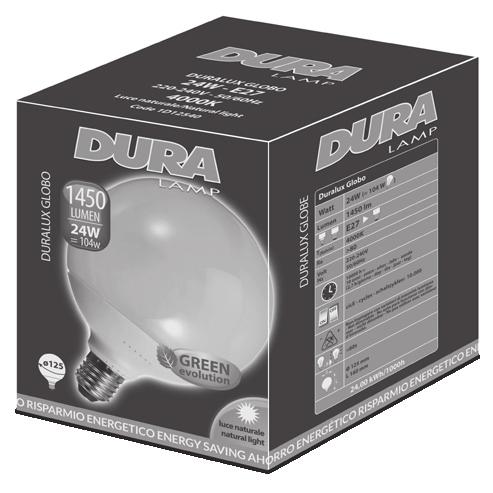 incandescenza LUNGA DURATA La durata di vita delle lampade elettroniche Duralamp è SEMPRE lunga. Da 8000h a 14000h, cioè fino a 14 anni* di utilizzo!