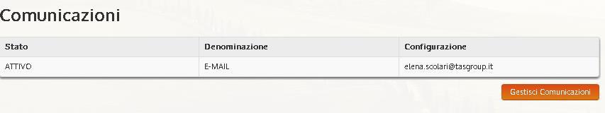 10.1 Comunicazioni L utente visualizza l elenco dei canali di comunicazione (email,