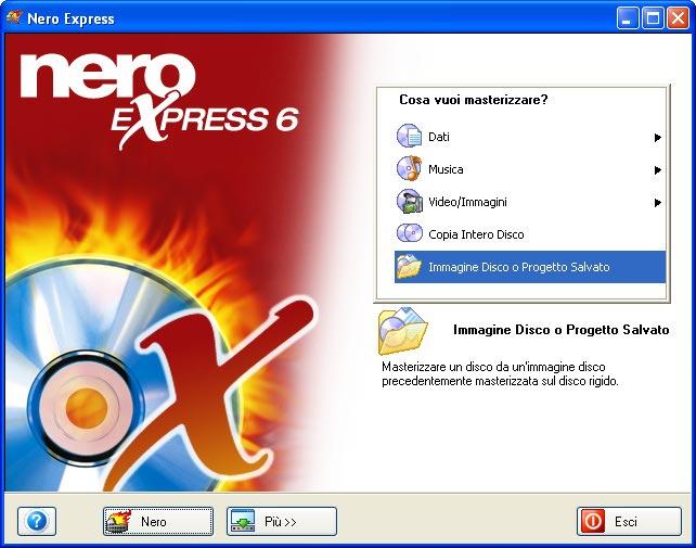 Se si è installato Nero Express 6 SE, non sarà possibile creare etichette e copertine, poiché Nero Cover Designer non fa parte dell'applicazione.