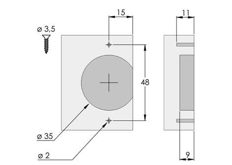 anti con cerniere gemelle sono regolabili individualmente Regolazione + 1 / â 2 mm del sormonto nella braccio, spazio fisso tra il nodo della cerniere e l'anta Regolazione in profondità ±