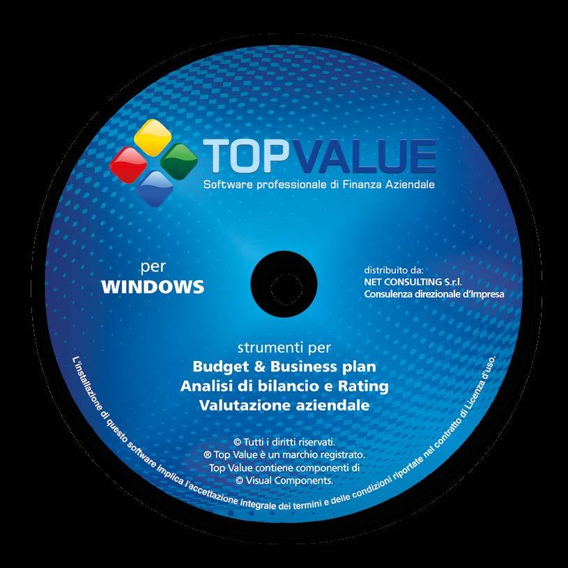 TOP VALUE - Budget & Business plan TOP VALUE - Analisi di bilancio e Rating creditizio TOP VALUE - Valutazione aziendale La Suite TOP VALUE è un innovativo strumento professionale composto da tre