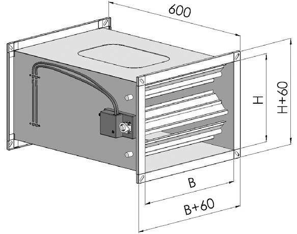 VAV/R Variatori di portata Dimensioni VAV/R Dimensioni in sezione Dimensioni in 3D Costruzione Come standard costruttivo, i variatori della serie VAV/R prevedono l utilizzo di acciaio zincato per il