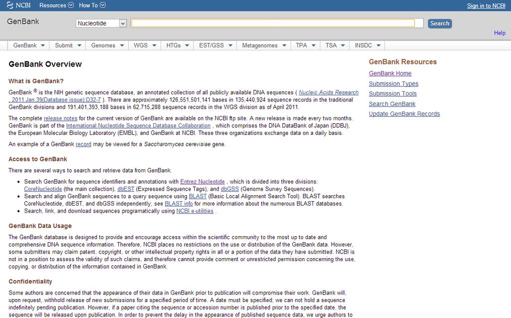 NCBI: National Center for Biotechnology Information - http://www.ncbi.nlm.nih.