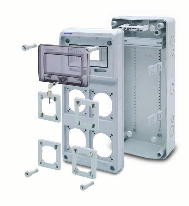 Quadri di distribuzione componibili IP65 - Industrial enclosures - IP-65 Protection Grado di protezione - Protection level IP65* * A seconda della presa installata il grado di protezione può variare.