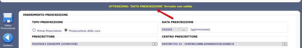 prescrizione, mediante la selezione dell apposita icona.