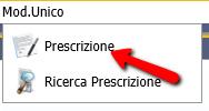 Unico il sistema mostrerà l elenco delle voci relative alle funzioni disponibili tra cui la voce Prescrizione.