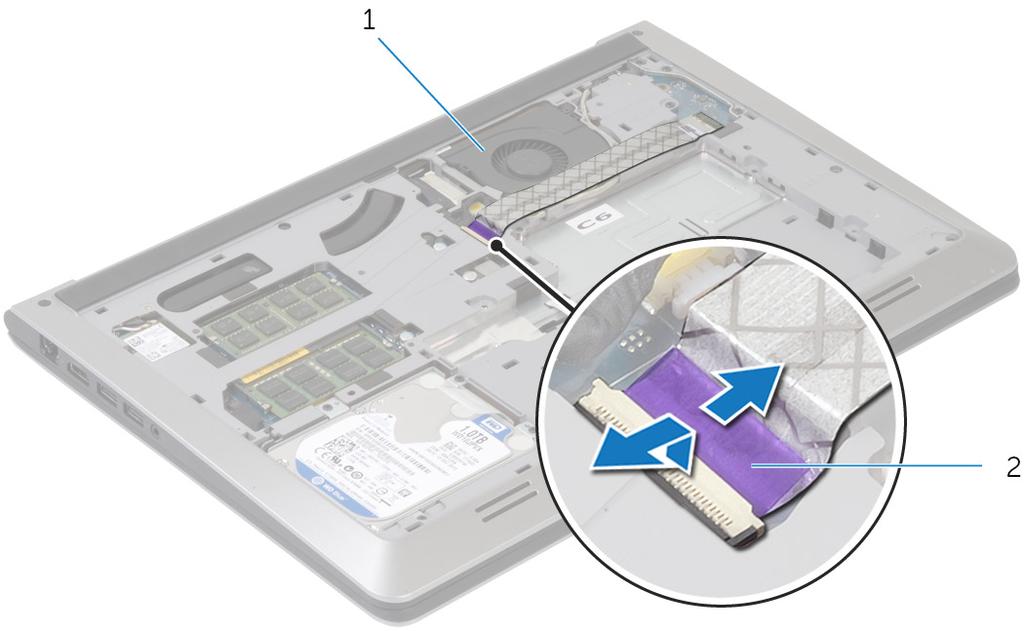 Rimozione della ventola AVVERTENZA: Prima di effettuare interventi sui componenti interni del computer, leggere le informazioni sulla sicurezza fornite con il computer e seguire le procedure