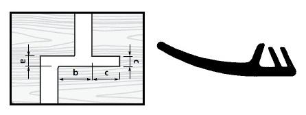 ELA NOC A=4-5 B=12 C=4-5X9 6087 GUARNIZIONE PVC LEGNO L19 MSC 50517 EL158 GUARN.