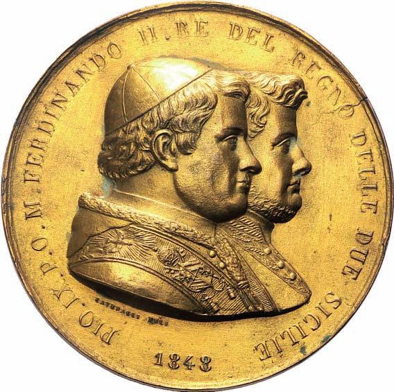 Scudo dei Borbone di Napoli, con corona, manto reale ed Ordini cavallereschi: all'esergo,.31 MAI 1830.