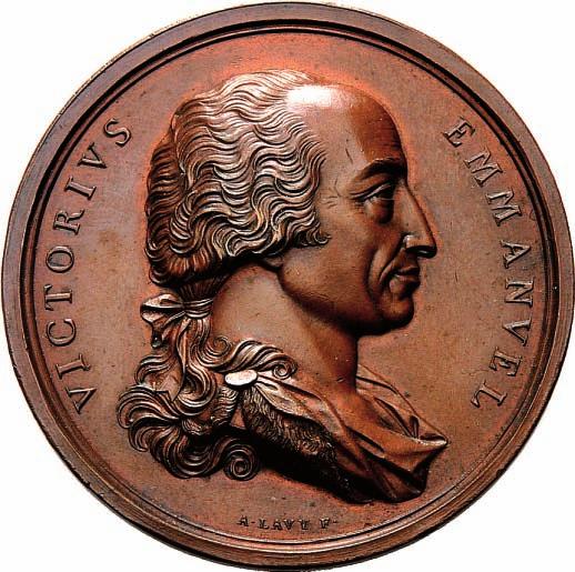 Medaglia 1814 opus Amedeo Lavy. Æ gr. 76,06 mm 57 Busto di Vittorio Emanuele I a d. Rv.