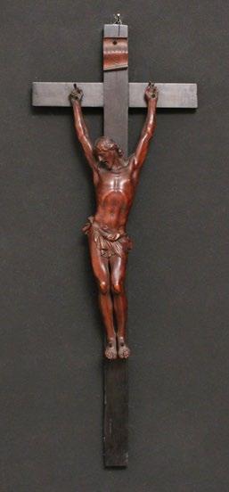 CROCIFISSO con croce in ebano e Cristo in legno