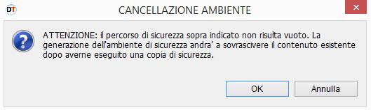 ambiente come evidenziato in figura: Se precedentemente impostato, il riquadro sopra evidenzia il percorso dove si trova chiave o ambiente di sicurezza.