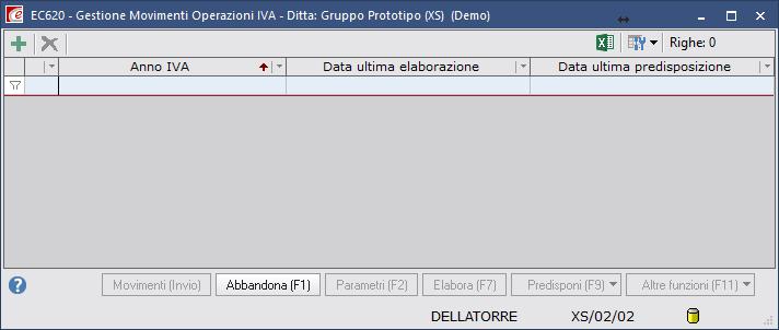 Cliccare sul pulsante + in alto a sinistra per creare la