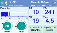 16 NIV CON OXYLOG VE300 Impostazione delle soglie di allarme con CPAP/PS Con Oxylog VE300 sono disponibili le seguenti opzioni di allarme: Pressione delle vie aeree (Paw) Frequenza respiratoria (RR)