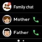 Chiamata Chiamata a un familiare Per visualizzare i contatti di famiglia, scorrere verso sinistra nella schermata Home e toccare Famiglia.