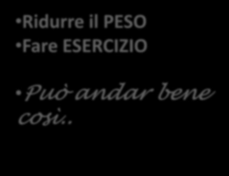 . Ridurre il PESO Fare