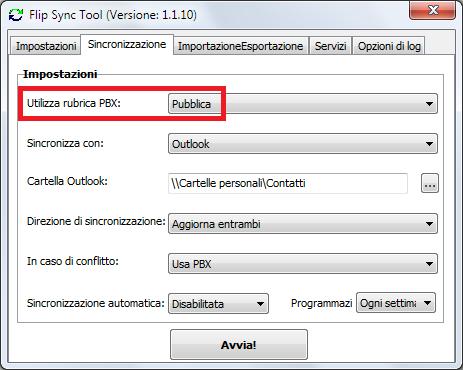 Nella pagina Impostazioni è sufficiente autenticarsi sul centralino FLIP utilizzando i parametri dell account Amministratore, ovvero inserendo admin cone Nome utente e 1000