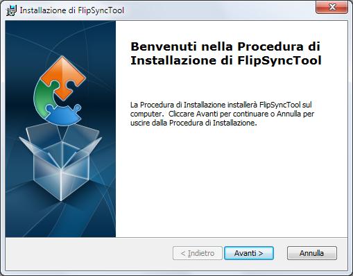 Flip Sync Tool Guida di riferimento INSTALLAZIONE Per installare il software, fare doppio clic sul file