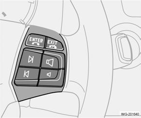 Strumenti e comandi Tastierina al volante (optional) Il telefono deve essere attivato per comandare le funzioni del telefono con i pulsanti freccia.