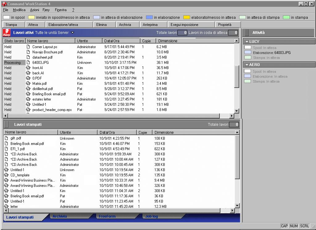 2-2 Introduzione a Command WorkStation La seguente figura mostra i componenti dell interfaccia di Command WorkStation.