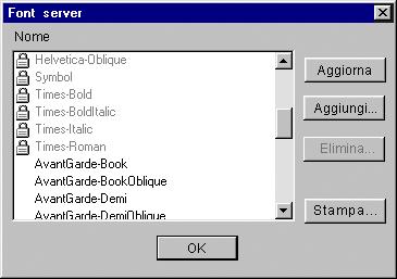2-29 Preparazione per l uso di Command WorkStation 2. Selezionare Gestione font dal menu Server.