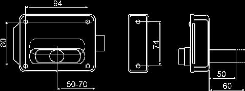 key 5011/1Z 5011/1GR 5011/60/1Z 5011/60/GR ZINCATA ZINC-PLATED GRIGIO RAL 7040 GREY RAL 7040 Elettroserratura a cilindro fisso lunghezza 50 mm Electric rim lock with 50 mm fixed cylinder - no button,