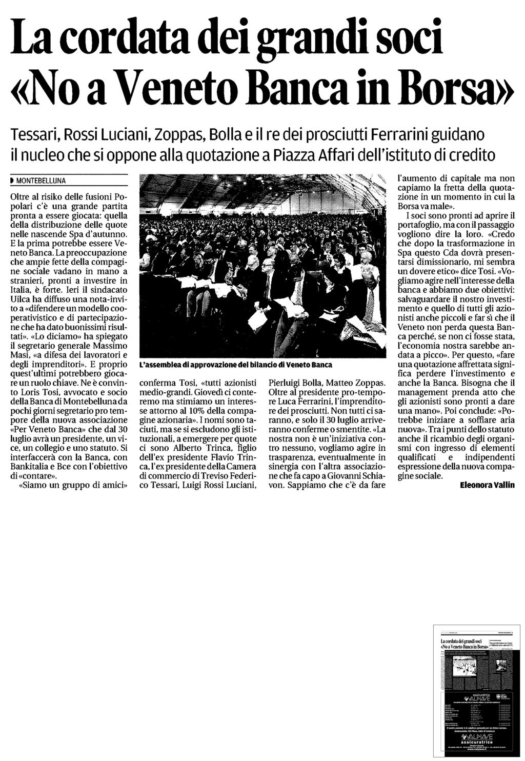 Ritaglio stampa ad uso esclusivo interno, non riproducibile Selpress è un'agenzia autorizzata da Repertorio Promopress Estratto da pag.